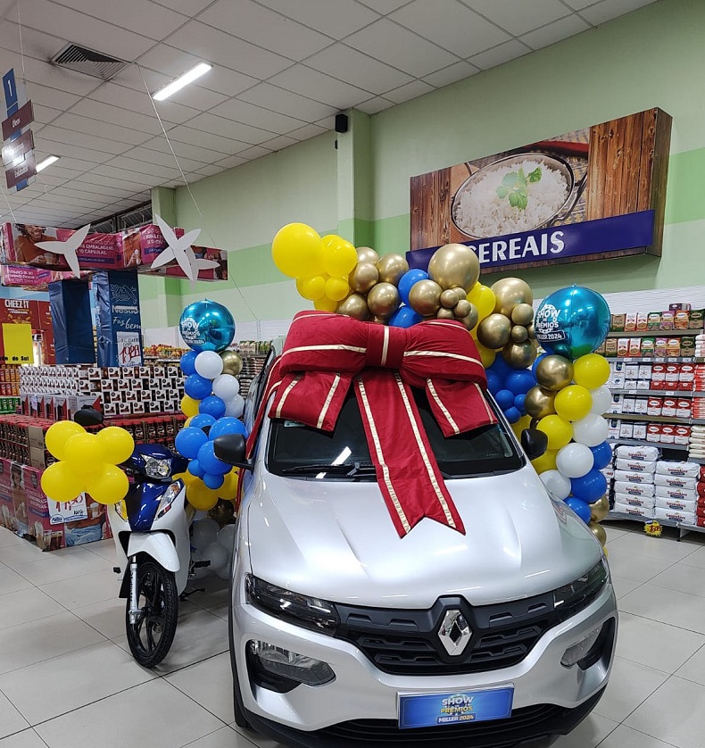 Automóvel Renault Kwid e uma Honda Biz 125 estão entre os atrativos do sorteio